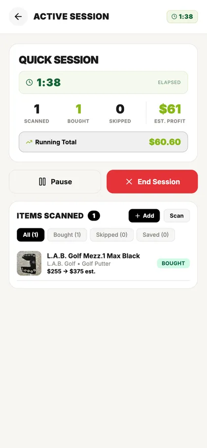 Buy It scan result